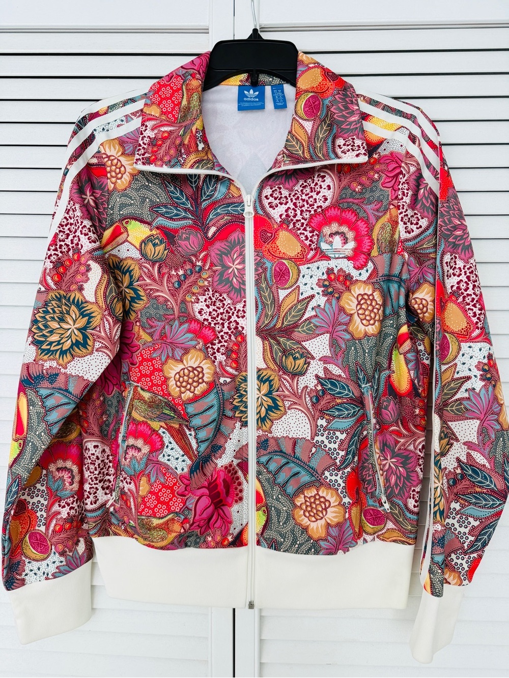 adidas Floral Bomber Jacket in Pink, Red, Yellow & Teal